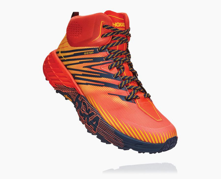 Hoka One One Trailove Tenisky Panske Červené - Speedgoat Mid GORE-TEX 2 - 81639-RLXS